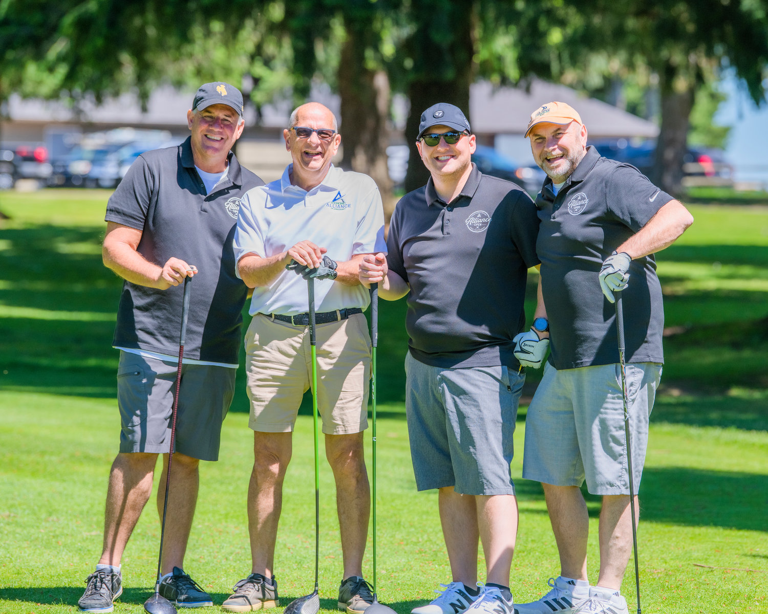 The Economic Alliance team poses for a photo Friday in Chehalis during a charity golf tournament.